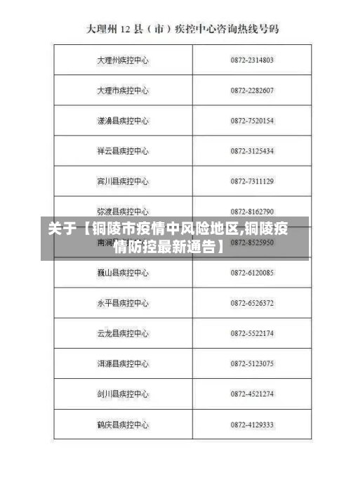 关于【铜陵市疫情中风险地区,铜陵疫情防控最新通告】-第2张图片