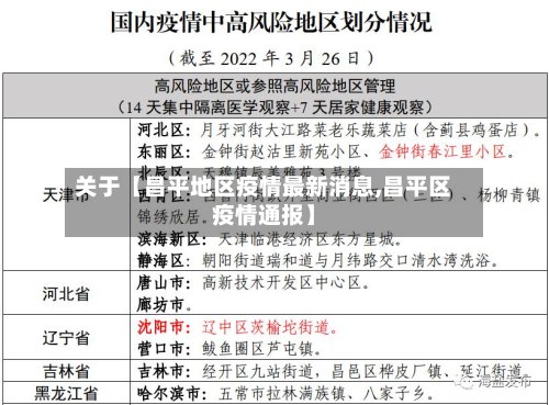 关于【昌平地区疫情最新消息,昌平区疫情通报】