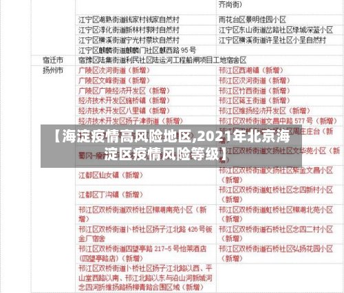 【海淀疫情高风险地区,2021年北京海淀区疫情风险等级】-第3张图片