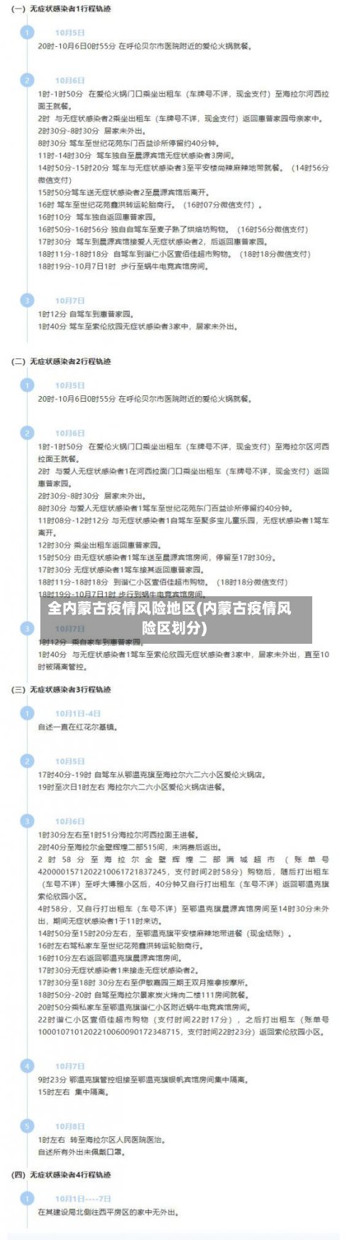 全内蒙古疫情风险地区(内蒙古疫情风险区划分)