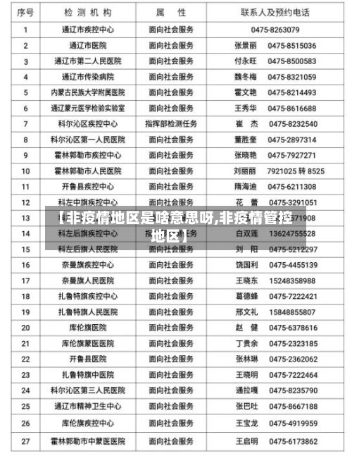 【非疫情地区是啥意思呀,非疫情管控地区】