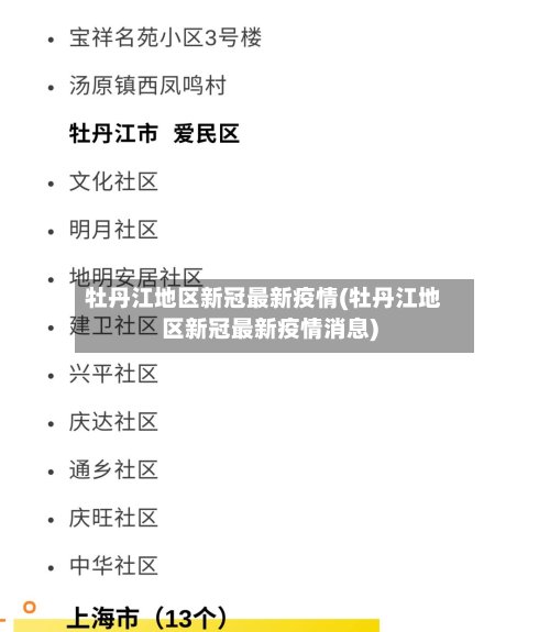 牡丹江地区新冠最新疫情(牡丹江地区新冠最新疫情消息)-第2张图片