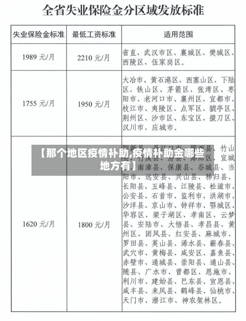 【那个地区疫情补助,疫情补助金哪些地方有】