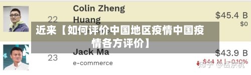 近来【如何评价中国地区疫情中国疫情各方评价】