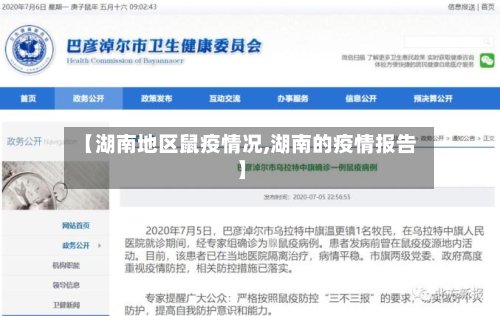 【湖南地区鼠疫情况,湖南的疫情报告】-第3张图片