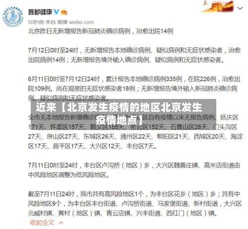 近来【北京发生疫情的地区北京发生疫情地点】