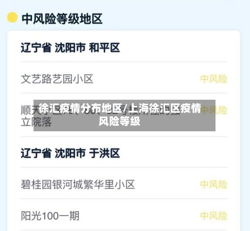 徐汇疫情分布地区/上海徐汇区疫情风险等级