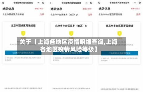 关于【上海各地区疫情明细查询,上海各地区疫情风险等级】