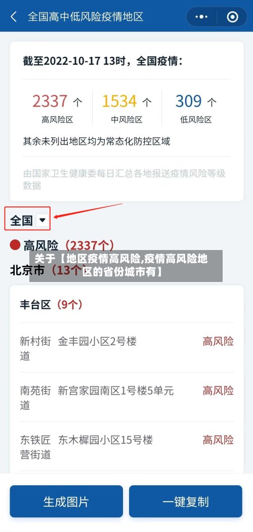 关于【地区疫情高风险,疫情高风险地区的省份城市有】