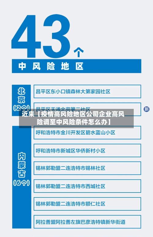 近来【疫情高风险地区公司企业高风险调至中风险条件怎么办】-第2张图片
