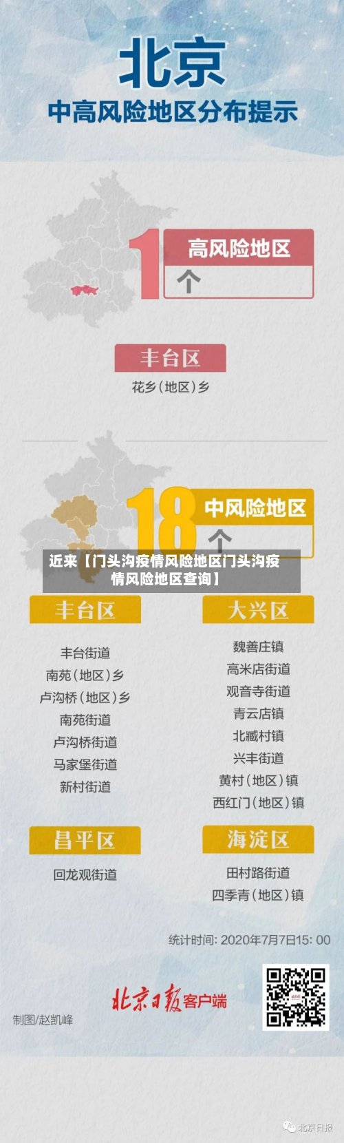 近来【门头沟疫情风险地区门头沟疫情风险地区查询】