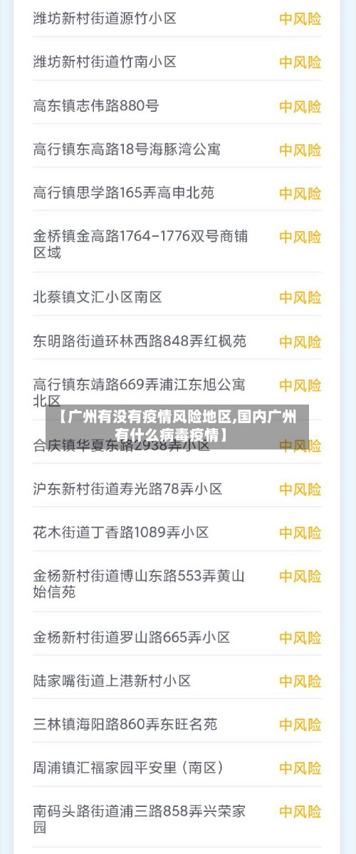 【广州有没有疫情风险地区,国内广州有什么病毒疫情】