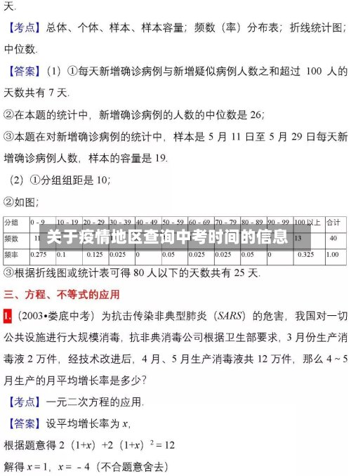 关于疫情地区查询中考时间的信息-第3张图片