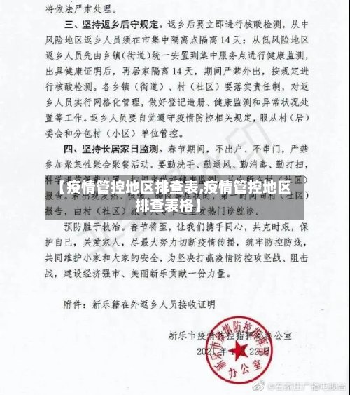 【疫情管控地区排查表,疫情管控地区排查表格】