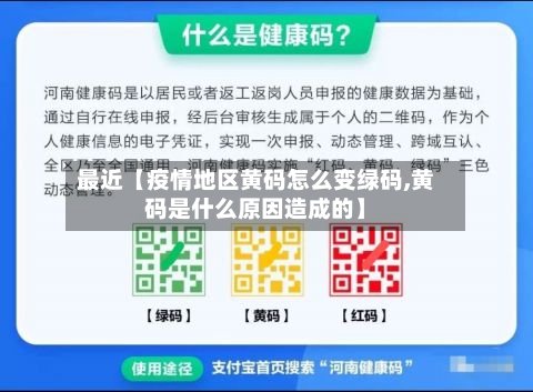 最近【疫情地区黄码怎么变绿码,黄码是什么原因造成的】