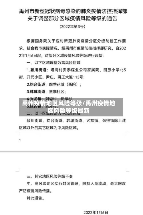 禹州疫情地区风险等级/禹州疫情地区风险等级最新-第2张图片