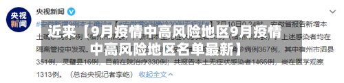 近来【9月疫情中高风险地区9月疫情中高风险地区名单最新】