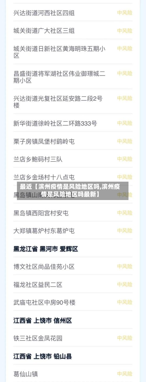 最近【滨州疫情是风险地区吗,滨州疫情是风险地区吗最新】