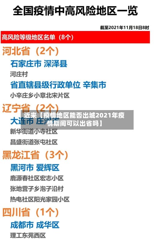 近来【疫情地区能否出城2021年疫情期间可以出省吗】-第2张图片