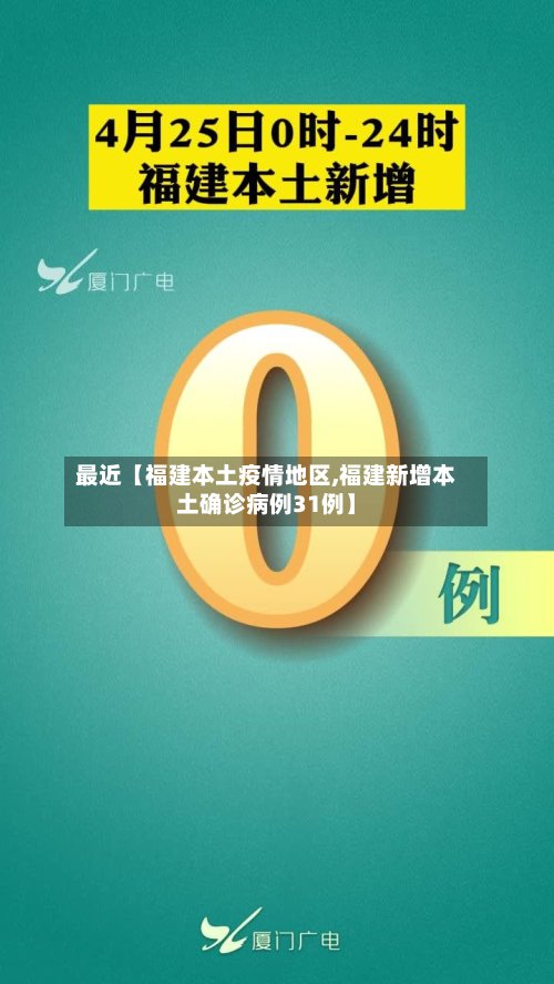 最近【福建本土疫情地区,福建新增本土确诊病例31例】