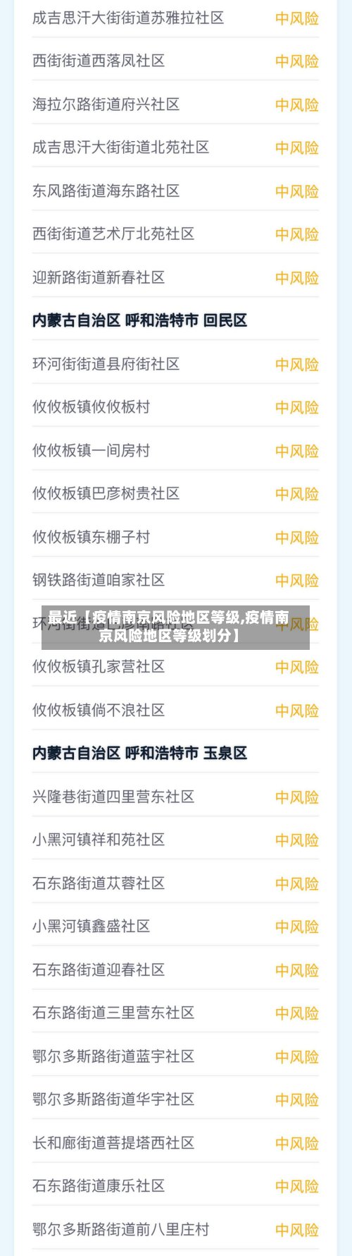 最近【疫情南京风险地区等级,疫情南京风险地区等级划分】