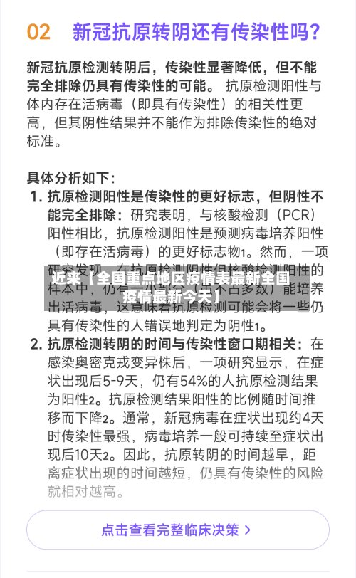 近来【全国重点地区疫情表最新全国疫情最新今天】