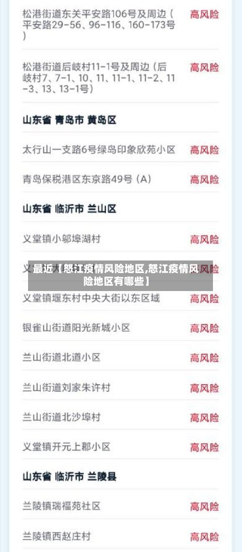 最近【怒江疫情风险地区,怒江疫情风险地区有哪些】-第3张图片